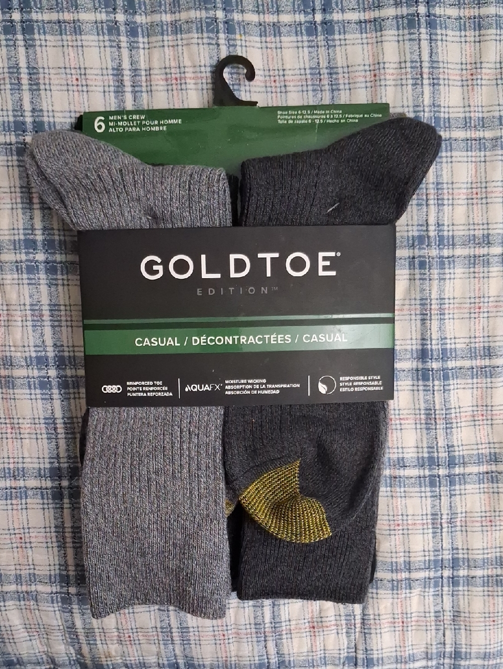 Goldtoe Men's Casual Crew Socks - Gray & Dark Gray (6 Pack)
